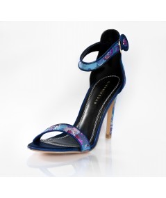 Violet & Black Sandals with High Heels