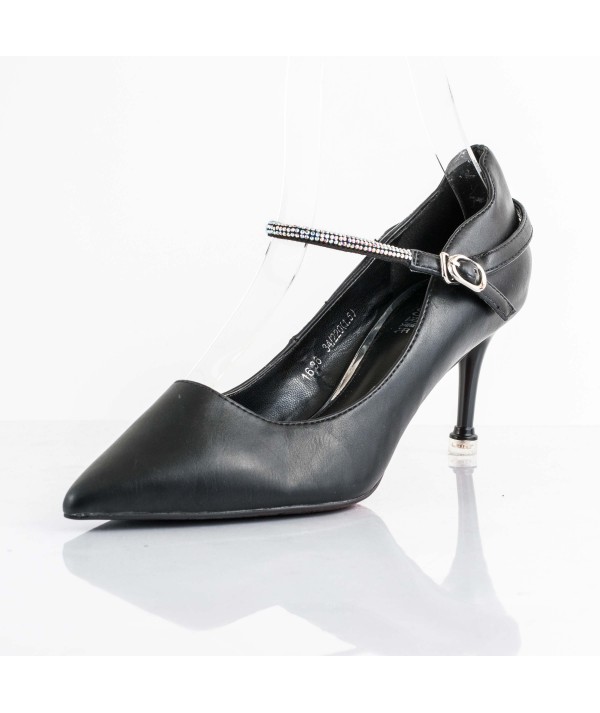 Olivia Color Black Material Leather Heel